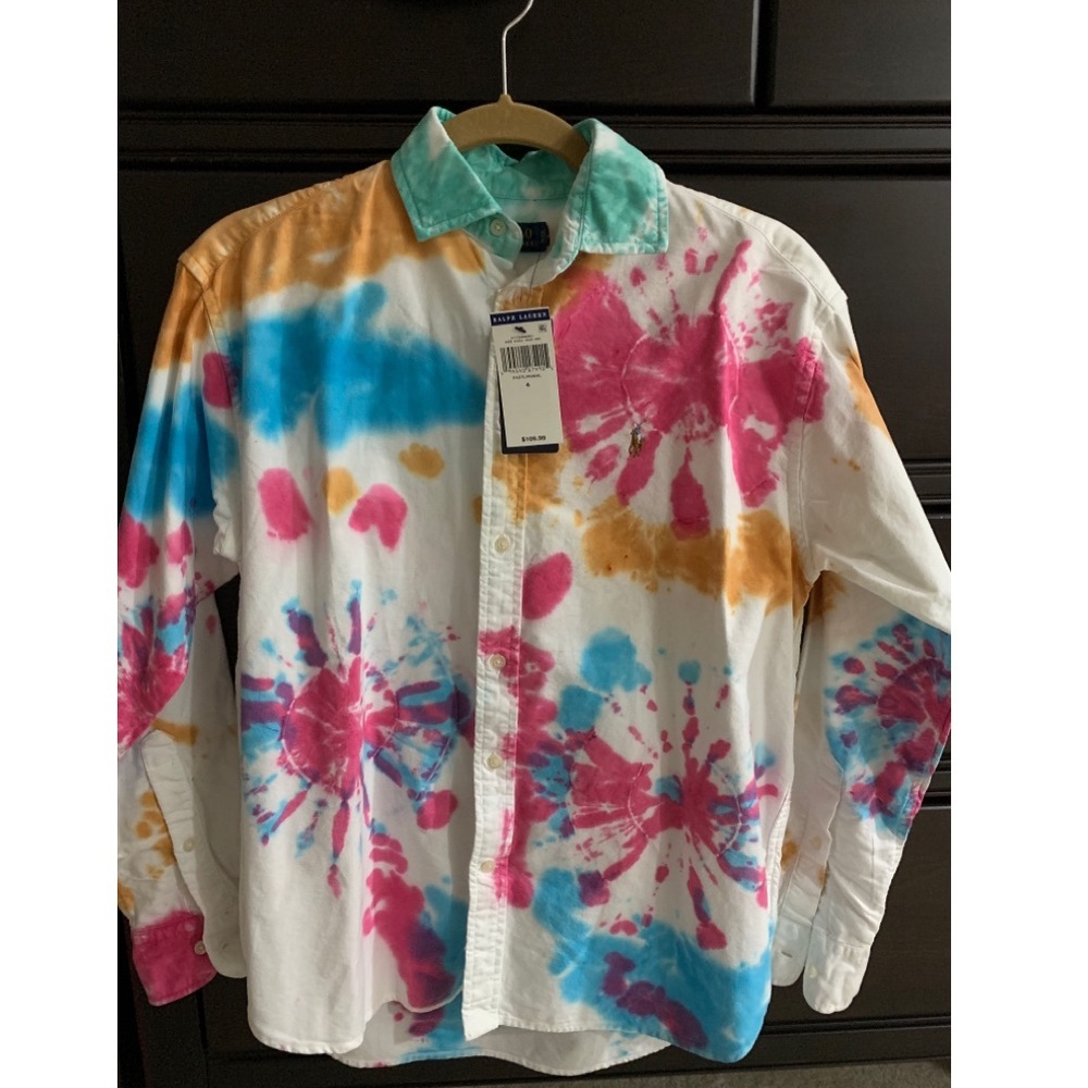 Ralph Lauren Polo Tie Dye Button Down Shirt Women